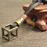 Leather Men Necklaces Pendants Punk Vintage Adjustable Brown Rope Chain