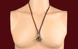 Leather Men Necklaces Pendants Punk Vintage Adjustable Brown Rope Chain