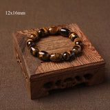 Tiger Eyes Stone Bead Bracelet For Men 14-20mm