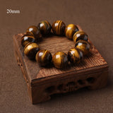 Tiger Eyes Stone Bead Bracelet For Men 14-20mm