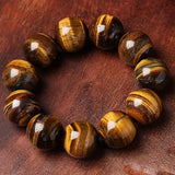 Tiger Eyes Stone Bead Bracelet For Men 14-20mm
