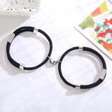 Couples Bracelet Pair Heart Magnet Attraction Stainless Steel Charm