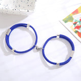 Couples Bracelet Pair Heart Magnet Attraction Stainless Steel Charm