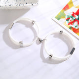 Couples Bracelet Pair Heart Magnet Attraction Stainless Steel Charm