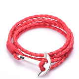 Man Anchor Bracelet PU Leather Wristband Charm Braclet Male Jewelry