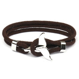 Navy Style Whale Tail Anchor Bracelet Men Women
