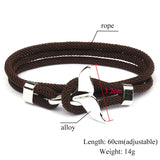 Navy Style Whale Tail Anchor Bracelet Men Women