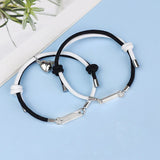Personalized Name Bracelet Strip Stainless Steel Magnet Attracts Each Other
