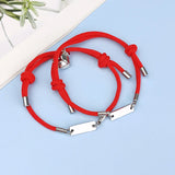 Personalized Name Bracelet Strip Stainless Steel Magnet Attracts Each Other