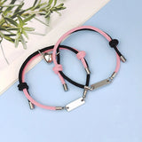 Personalized Name Bracelet Strip Stainless Steel Magnet Attracts Each Other