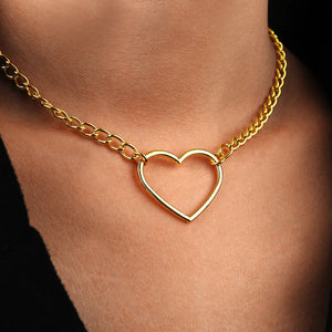 NK218 Hollow Heart Choker Necklace for Women Clavicle Colar