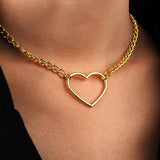 NK218 Hollow Heart Choker Necklace for Women Clavicle Colar