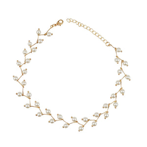Elegant Simulated Pearl Beads Choker Necklace For Women