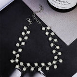Elegant Simulated Pearl Beads Choker Necklace For Women