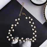 Elegant Simulated Pearl Beads Choker Necklace For Women