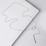NK547 Punk Women Jewelry Minimalist Dainty Round Circle Bar Pendant Necklace