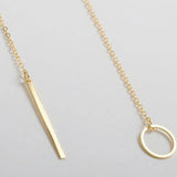 NK547 Punk Women Jewelry Minimalist Dainty Round Circle Bar Pendant Necklace