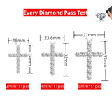 D Moissanite Cross Pendant Necklace 925 Sterling Silver Christian Diamond Chain