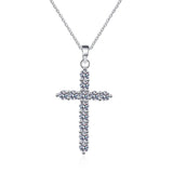 VVS1 Moissanite Cross Pendant Necklace 925 Sterling Silver Plating Jewelry Gift