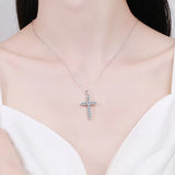 VVS1 Moissanite Cross Pendant Necklace 925 Sterling Silver Plating Jewelry Gift