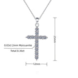 VVS1 Moissanite Cross Pendant Necklace 925 Sterling Silver Plating Jewelry Gift