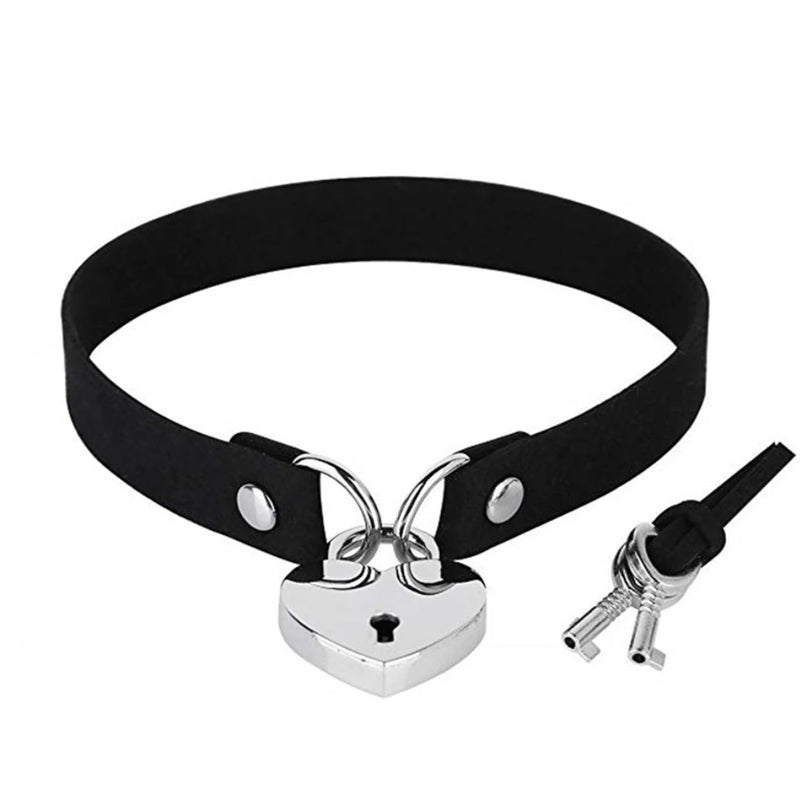 Punk Velvet Love Lock Collar Necklace