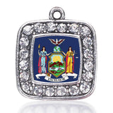 No Pain No Gain York Flag Square Charm Necklace