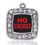 No Pain No Gain York Flag Square Charm Necklace