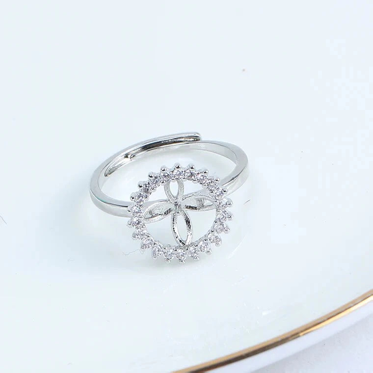 Adjustable Ring Base Mounting for Pearl Beads