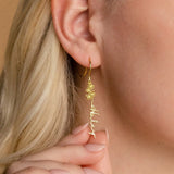 Personalized Birth Flower Name Earrings for Women