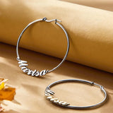 Customize Name Hoop Earrings Personalized Statement Words Hiphop Sexy Gift