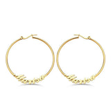 Customize Name Hoop Earrings Personalized Statement Words Hiphop Sexy Gift