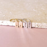 Initial Letter Hoop Earrings, Tiny Huggie Charm, Mini Cartilage Hoop Earring