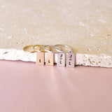 Initial Letter Hoop Earrings, Tiny Huggie Charm, Mini Cartilage Hoop Earring