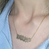Japanese Name Necklace Stainless Steel Pendant Personalized Nameplate Jewelry