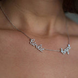 Family Names Necklace Stainless Steel Letter Choker Mother's Gift