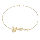 Personalized Name Bracelet Birth Flower Stainless Steel Plated
