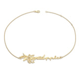 Personalized Name Bracelet Birth Flower Stainless Steel Plated