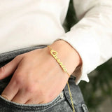 Personalized Stainless Steel Name Bracelets for Women - Adjustable Family Gift