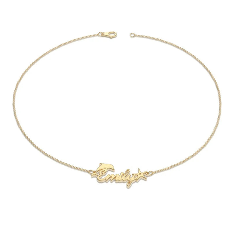 Dolphin & Star Bracelet for Little Girl - Personalized Kids Baptism Jewelry
