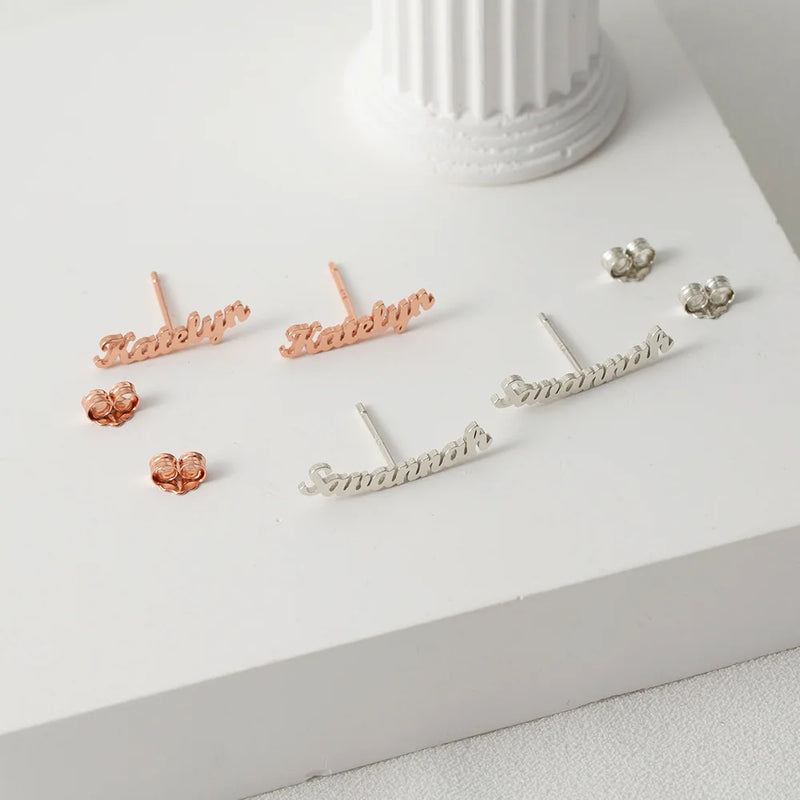 Personalized Name Earrings Stainless Steel Jewelry