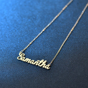 NOKMIT Name Necklace Stainless Steel Plated Minimalistic Pendant