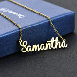 NOKMIT Name Necklace Stainless Steel Plated Minimalistic Pendant