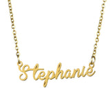 NOKMIT Name Necklace Stainless Steel Plated Minimalistic Pendant