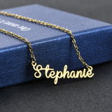 NOKMIT Name Necklace Stainless Steel Plated Minimalistic Pendant