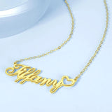 NOKMIT Name Necklace Stainless Steel Silver Unique Style Name Necklace