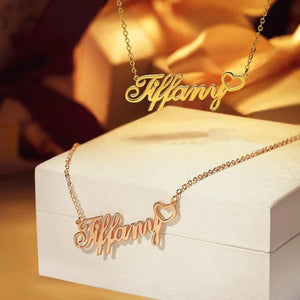NOKMIT Name Necklace Stainless Steel Silver Unique Style Name Necklace