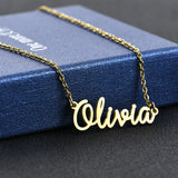 NOKMIT Name Necklace Letter Stainless Steel Personalized Jewelry Mother's Gift