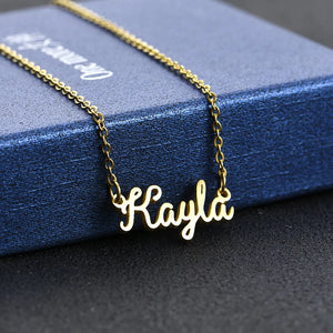 NOKMIT Name Necklace Letter Stainless Steel Personalized Jewelry Mother's Gift