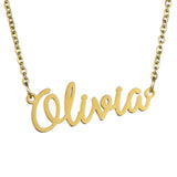 NOKMIT Name Necklace Letter Stainless Steel Personalized Jewelry Mother's Gift